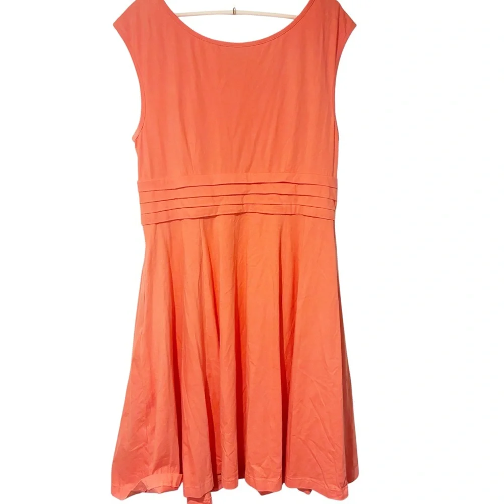 Eshakti Plus Size 2X 20W Peach Cotton Poplin Chelsea‎ Dress
